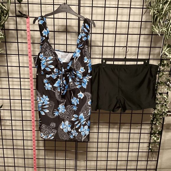 Tankini Swim Dress Two Piece Two Bra Pads P67 - Picture 1 of 3